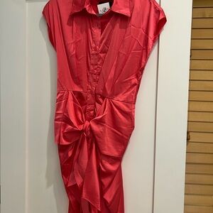 Elegant Pink Satin Dress